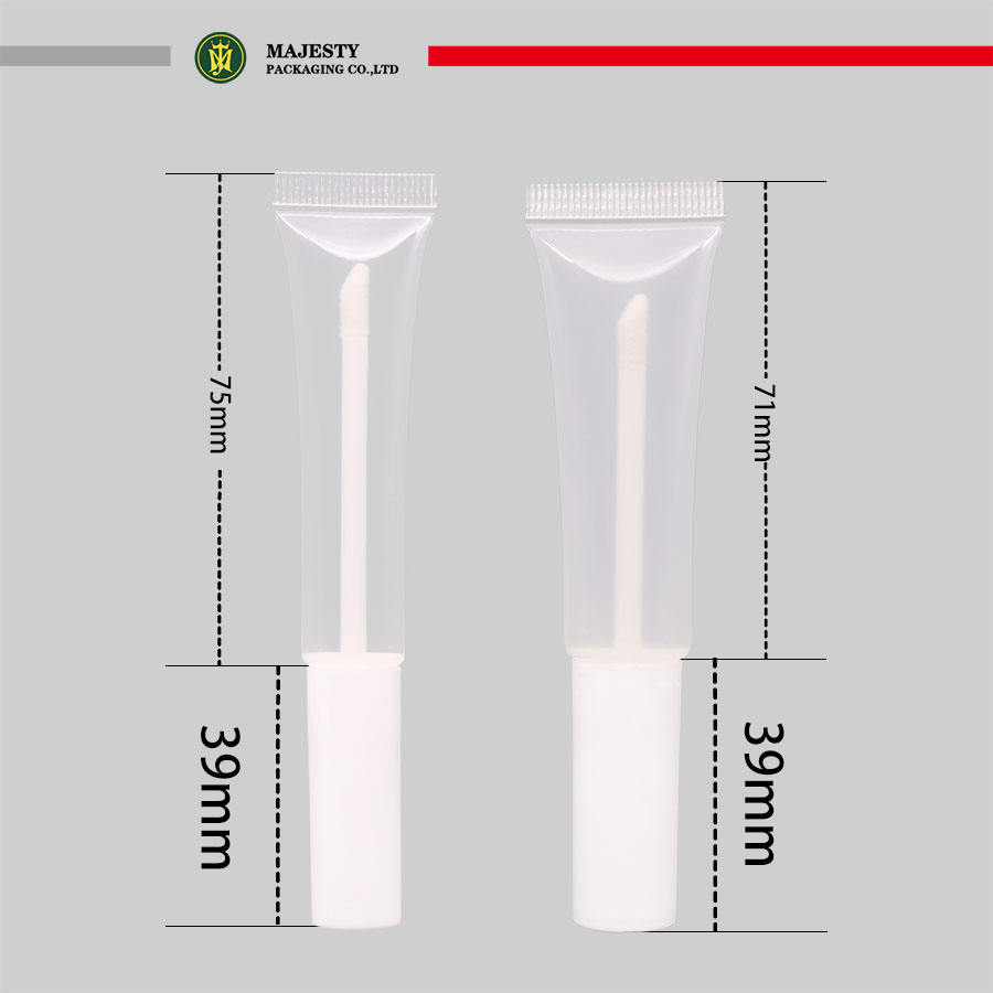 حاويات ملمع الشفاه المخصصة أنبوب الماسكارا مع فرشاة قضيب عالية الجودة تسمية خاصة 3 ~ 5 مل شفافة فارغة