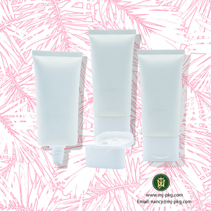 أنبوب بلاستيكي أبيض ناعم مخصص لمستحضرات التجميل فارغ 60 مللي 100 مللي 120 مللي غطاء علوي قابل للطي لشامبو كريم العين وكريم اليد واقي من الشمس