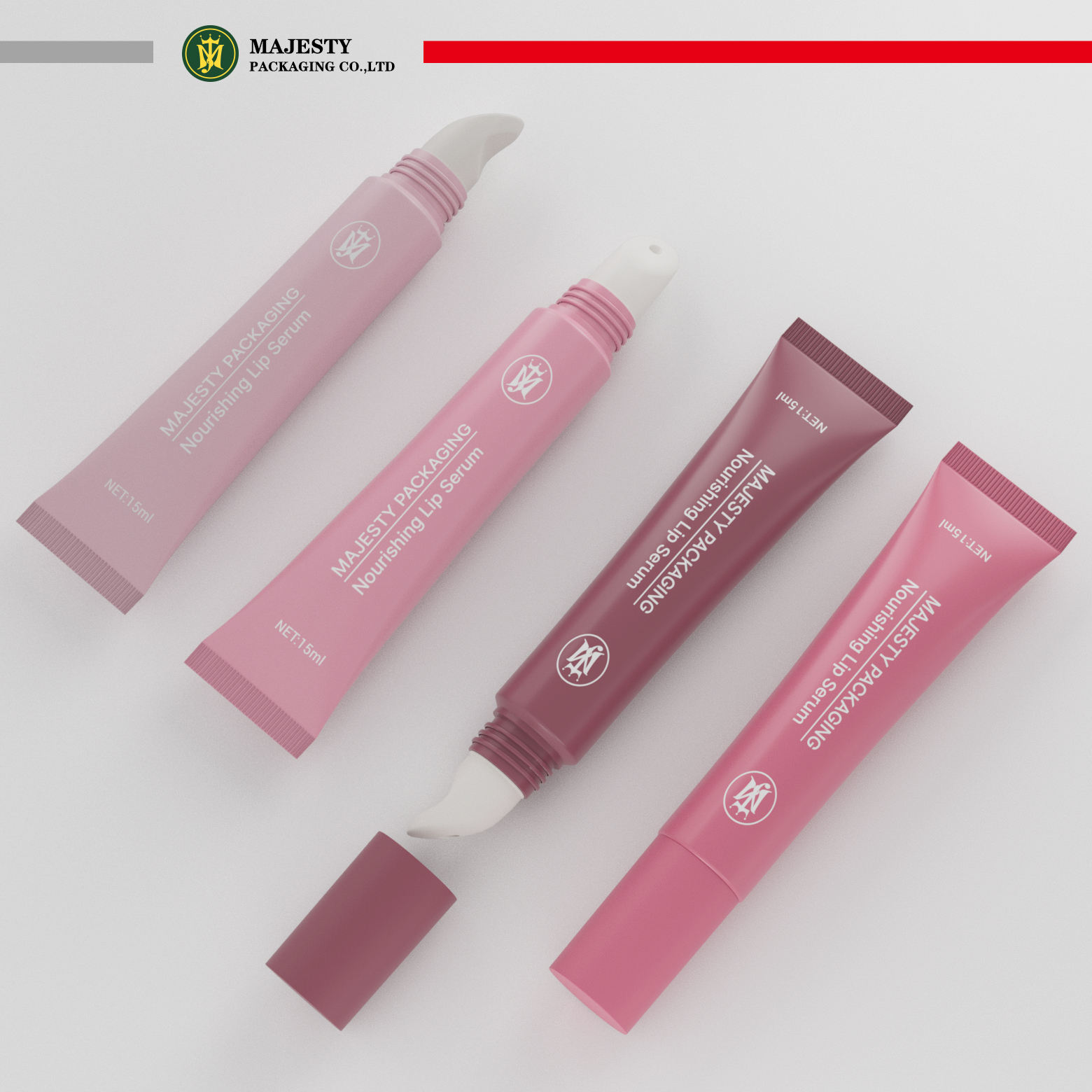 OEM مخصص تصميم شخصي فليب الأعلى لطباعة الشاشة البلاستيكية أنابيب لمعان الشفاه