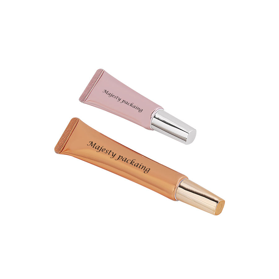 15 مللي 20 مللي 30 مللي PE ABL أنابيب ضغط مصل العين الناعمة مع فوهة طويلة من الذهب الوردي لتغليف مستحضرات التجميل لكريم العين الواقي من الشمس