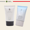 أنابيب بلاستيكية مسطحة بيضاوية 30 مل 50 مل PE مخصصة لكريم Sunblock وكريم الأساس BB مع تغليف غطاء لولبي لمستحضرات التجميل