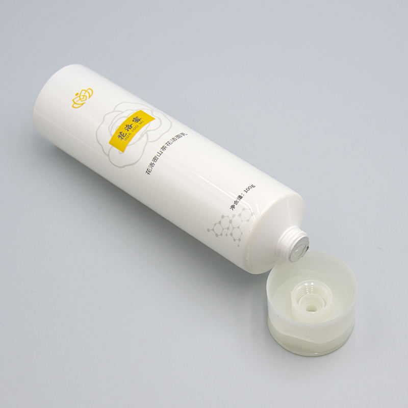 OEM100ML-120ML أنبوب مستحضرات التجميل لكريم اليد منظف الوجه واقية من الشمس أنبوب ضغط مع الوجه العلوي الساخن ختم التعامل مع السطح