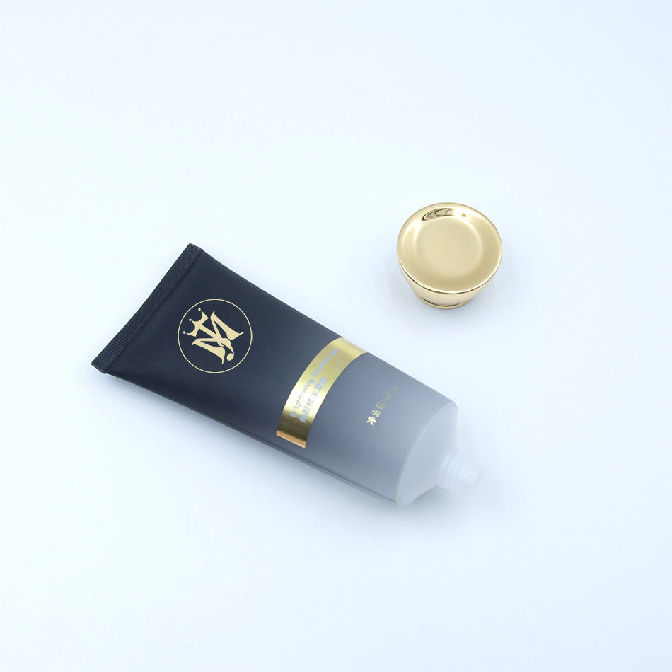 أنبوب غطاء لولبي ذهبي فاخر مخصص لغسول الوجه كريم جل فاخر لتغليف مستحضرات التجميل لمنظف الشامبو الواقي من الشمس