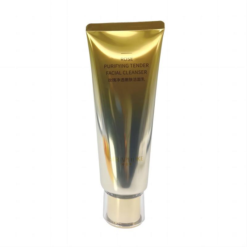 100 جرام PE منظف للوجه كريم اليد لينة البلاستيك أنبوبة ضغط غطاء برغي واقية من الشمس ABS غطاء كريستال الوجه غسل ​​أنبوب مستحضرات التجميل