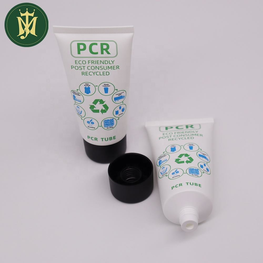 صديقة للبيئة البلاستيك أنبوب مستحضرات التجميل التعبئة والتغليف PCR البلاستيك أنبوب قابل لإعادة التدوير كريم الوجه كريم واقية من الشمس أنبوب مستحضرات التجميل البلاستيكية
