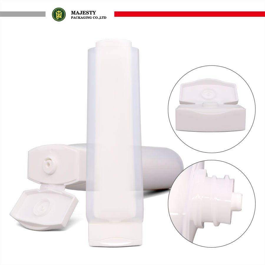 تخصيص ثنائي المرحلة أنبوب مزدوج الوجه غطاء علوي 100 مللي البلاستيك العناية بالبشرة أنبوب مستحضرات التجميل ل مرطب للجسم ضغط مزدوج للراحة
