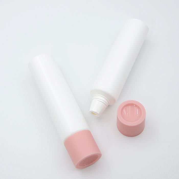 أنبوب مستحضرات تجميل بغرفة مزدوجة 60/65 مل حاوية كريم فارغة للعناية بالبشرة مع غطاء لولبي للماسكارا الواقية من الشمس بسعة 100 مل