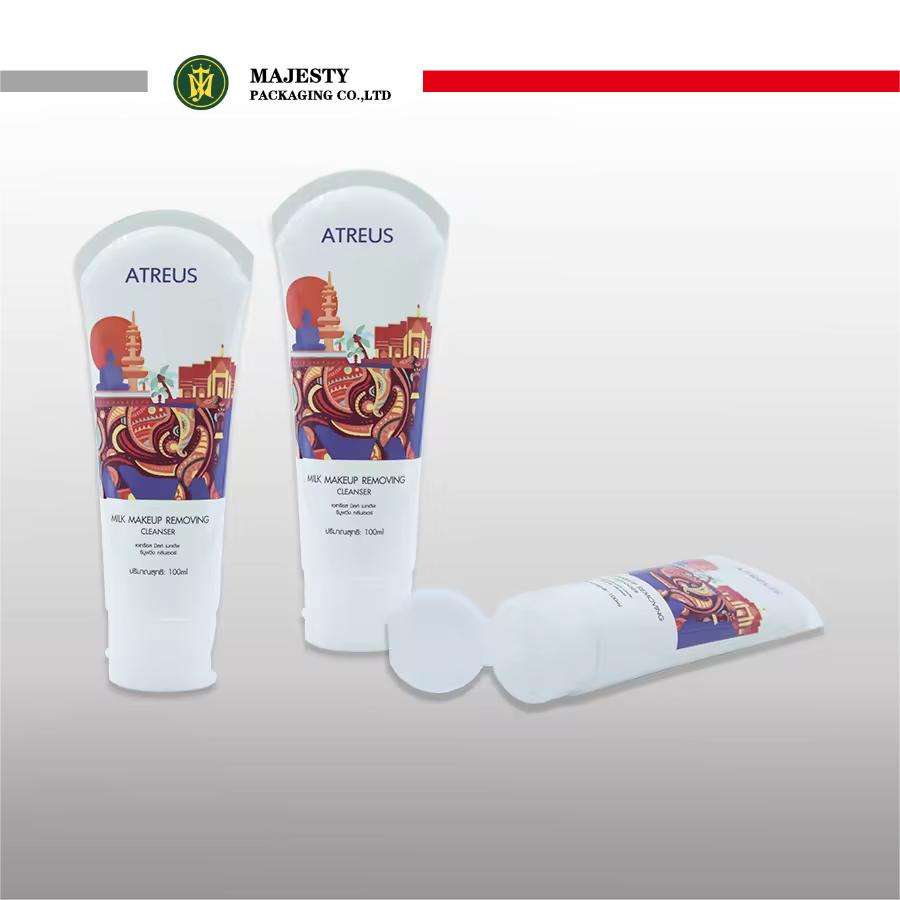 تخصيص واقية من الشمس والشامبو أنبوب فارغ 60-150 مل أنبوب PE البلاستيك لمنظف الوجه الوجه الغطاء العلوي