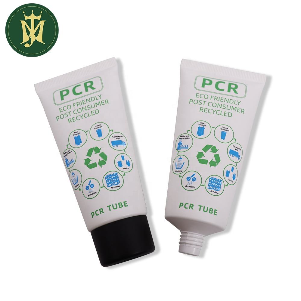 صديقة للبيئة البلاستيك أنبوب مستحضرات التجميل التعبئة والتغليف PCR البلاستيك أنبوب قابل لإعادة التدوير كريم الوجه كريم واقية من الشمس أنبوب مستحضرات التجميل البلاستيكية