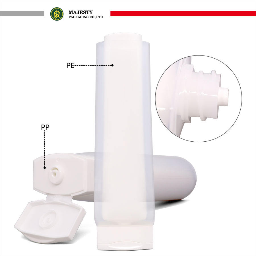 تخصيص ثنائي المرحلة أنبوب مزدوج الوجه غطاء علوي 100 مللي البلاستيك العناية بالبشرة أنبوب مستحضرات التجميل ل مرطب للجسم ضغط مزدوج للراحة