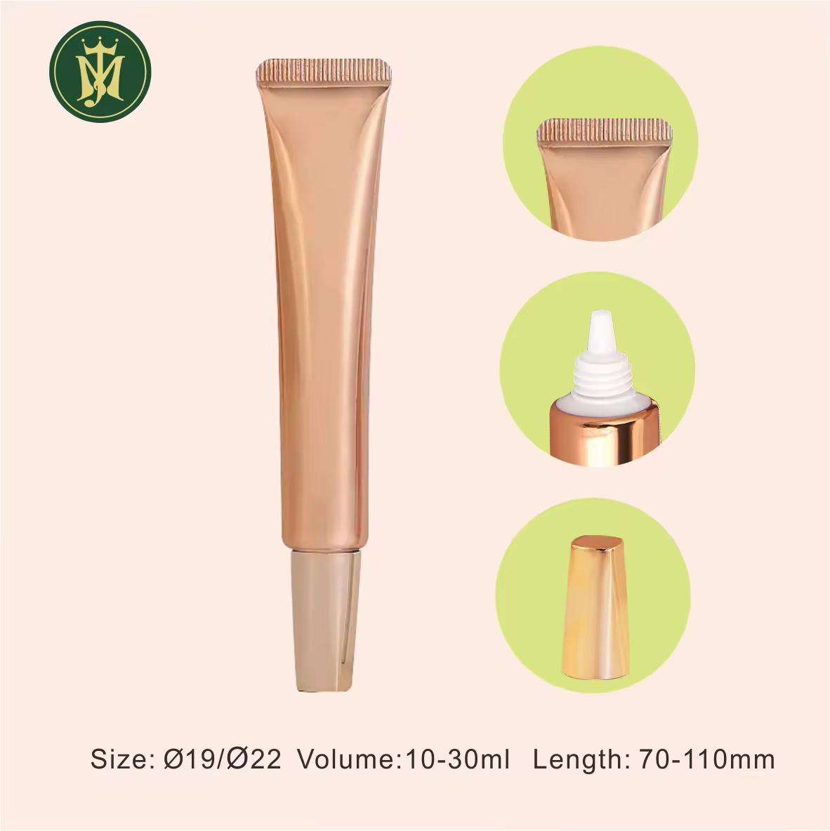 ABL Rose Gold Champaign Gold 15ml 20ml 30ml ضغط أنابيب بلاستيكية لمستحضرات التجميل التعبئة والتغليف للوقاية من الشمس وكريم العين