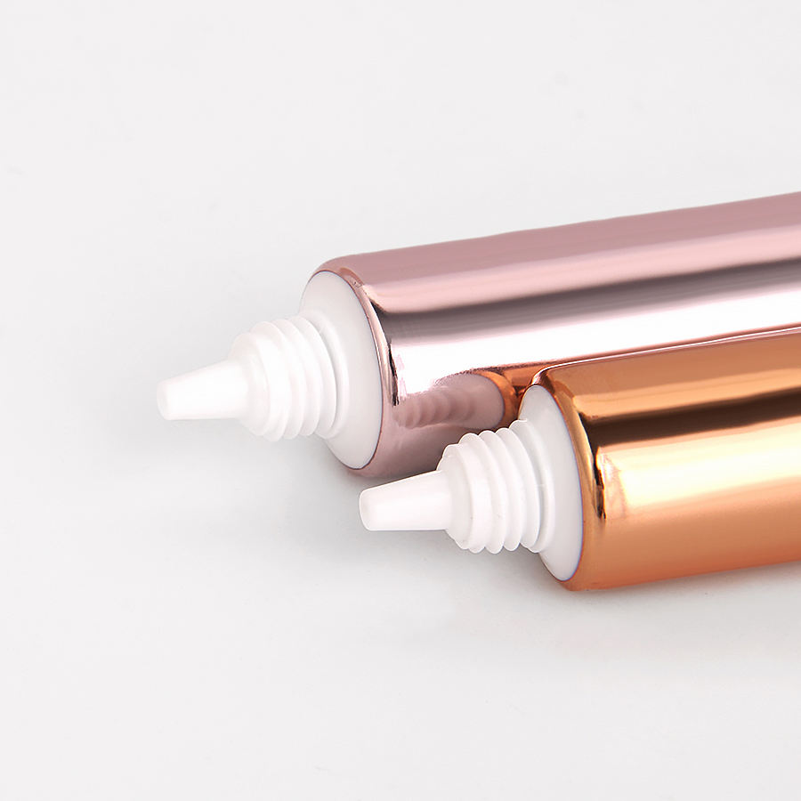 ABL Rose Gold Champaign Gold 15ml 20ml 30ml ضغط أنابيب بلاستيكية لمستحضرات التجميل التعبئة والتغليف للوقاية من الشمس وكريم العين
