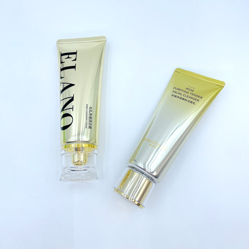 100 جرام PE منظف للوجه كريم اليد لينة البلاستيك أنبوبة ضغط غطاء برغي واقية من الشمس ABS غطاء كريستال الوجه غسل ​​أنبوب مستحضرات التجميل