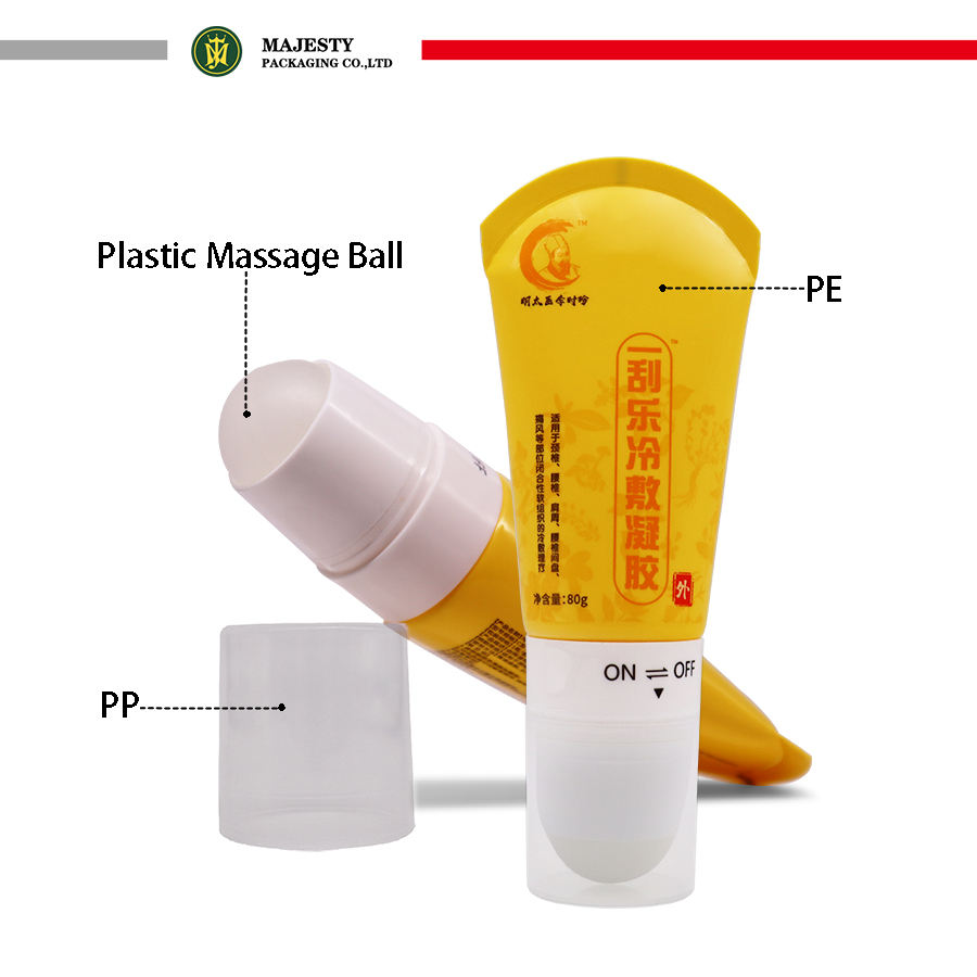 أنبوب بلاستيكي لتدليك الكرة الدوارة سعة 100 مل للعناية بالبشرة والعناية بالجسم لتغليف مستحضرات التجميل والكريم
