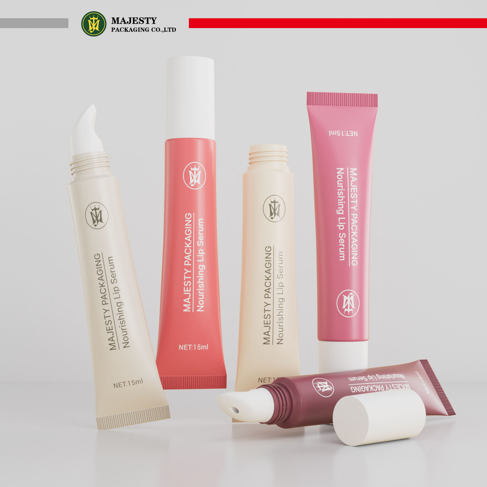 OEM مخصص تصميم شخصي فليب الأعلى لطباعة الشاشة البلاستيكية أنابيب لمعان الشفاه