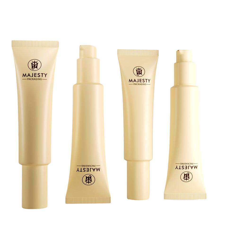 تغليف أنبوب كريم BB من البلاستيك الناعم 30 مل مخصص مع رأس مضخة بدون هواء لأنابيب مكياج مصل العين الواقية من الشمس