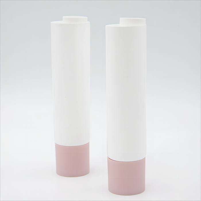 أنبوب مستحضرات تجميل بغرفة مزدوجة 60/65 مل حاوية كريم فارغة للعناية بالبشرة مع غطاء لولبي للماسكارا الواقية من الشمس بسعة 100 مل