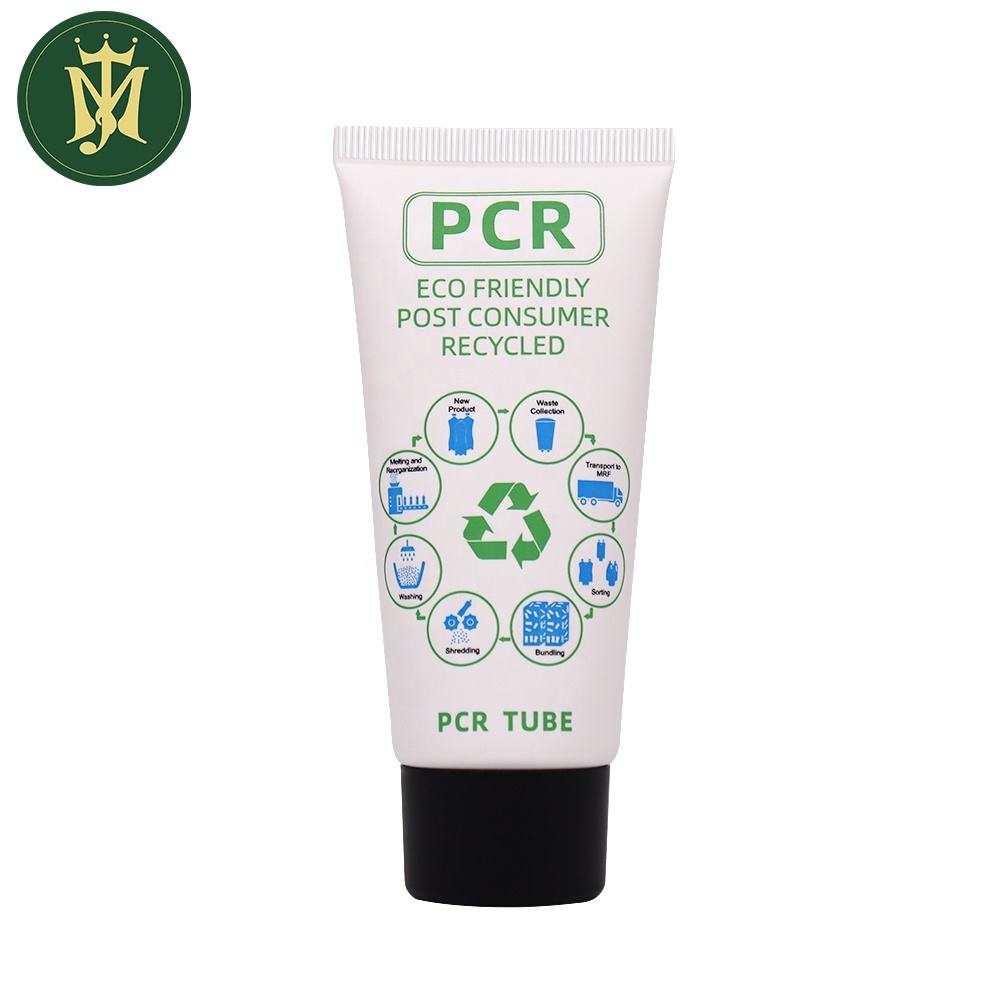 صديقة للبيئة البلاستيك أنبوب مستحضرات التجميل التعبئة والتغليف PCR البلاستيك أنبوب قابل لإعادة التدوير كريم الوجه كريم واقية من الشمس أنبوب مستحضرات التجميل البلاستيكية