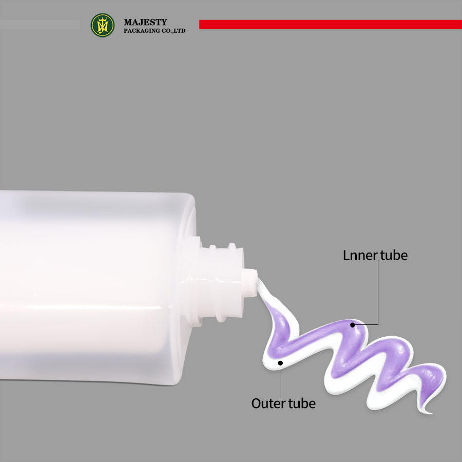 تخصيص ثنائي المرحلة أنبوب مزدوج الوجه غطاء علوي 100 مللي البلاستيك العناية بالبشرة أنبوب مستحضرات التجميل ل مرطب للجسم ضغط مزدوج للراحة