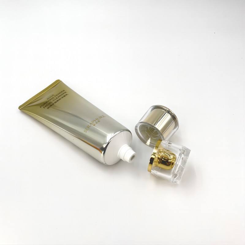 100 جرام PE منظف للوجه كريم اليد لينة البلاستيك أنبوبة ضغط غطاء برغي واقية من الشمس ABS غطاء كريستال الوجه غسل ​​أنبوب مستحضرات التجميل