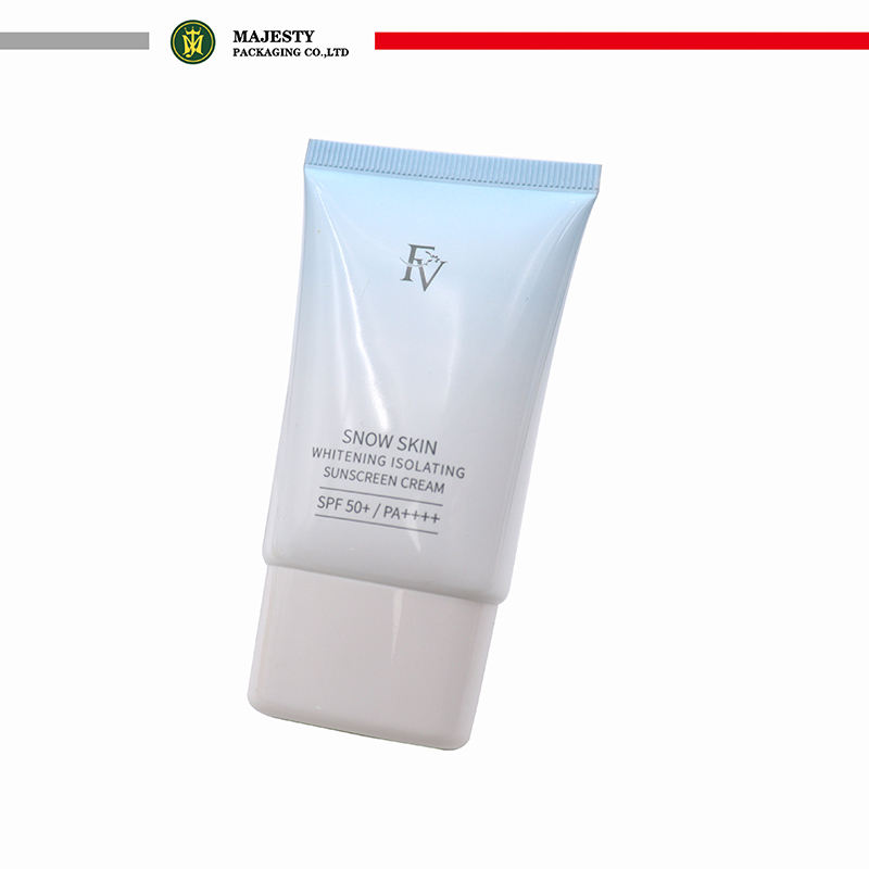 أنابيب بلاستيكية من البولي ايثيلين بيضاوية مسطحة OEM لـ 20 مللي 30 مللي 50 مللي Sunblock ضغط التعبئة والتغليف غطاء برغي مستحضرات التجميل واقية من الشمس BB كريم الأساس