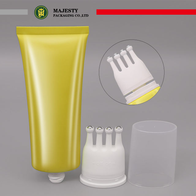 الفولاذ المقاوم للصدأ الكرة الأسطوانة تدليك أنبوب بلاستيكي التعبئة والتغليف العناية بفروة الرأس العناية بالشعر أنبوب أنبوب فارغ التعبئة والتغليف العناية بالبشرة مستحضرات التجميل